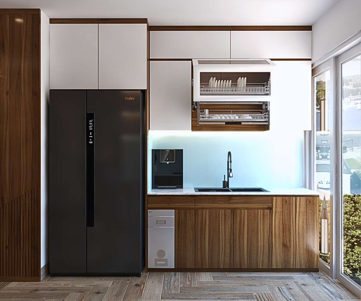 Tủ Bếp Đối Xứng MDF Chống Ẩm