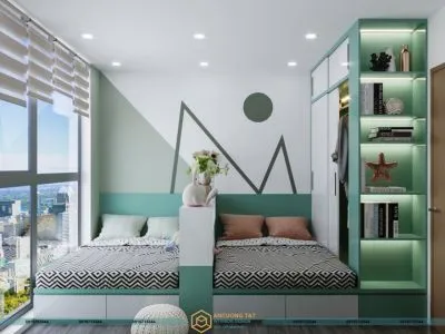 Phòng Ngủ Đôi Cho Hai Bé Gái – 15m2