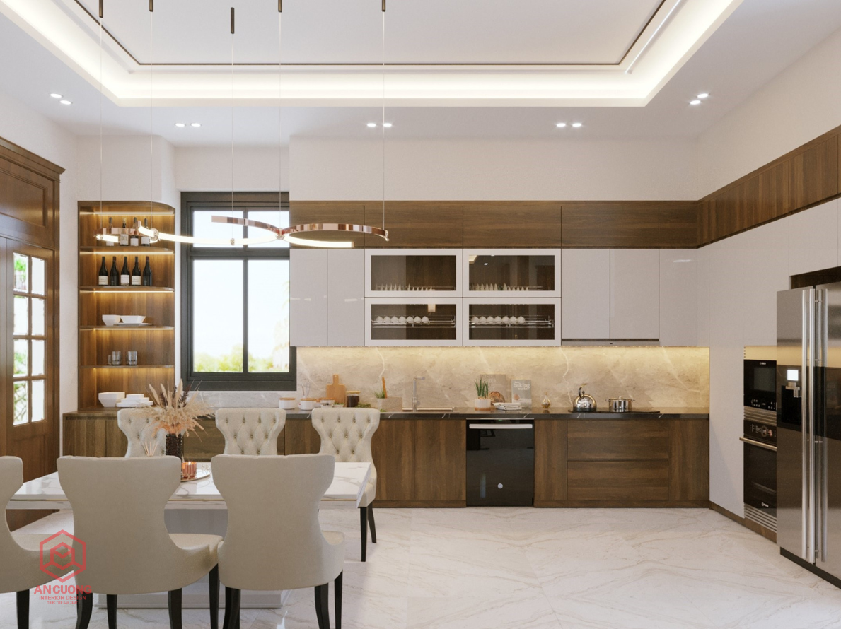 Tủ Bếp Chữ L Gỗ Công Nghiệp