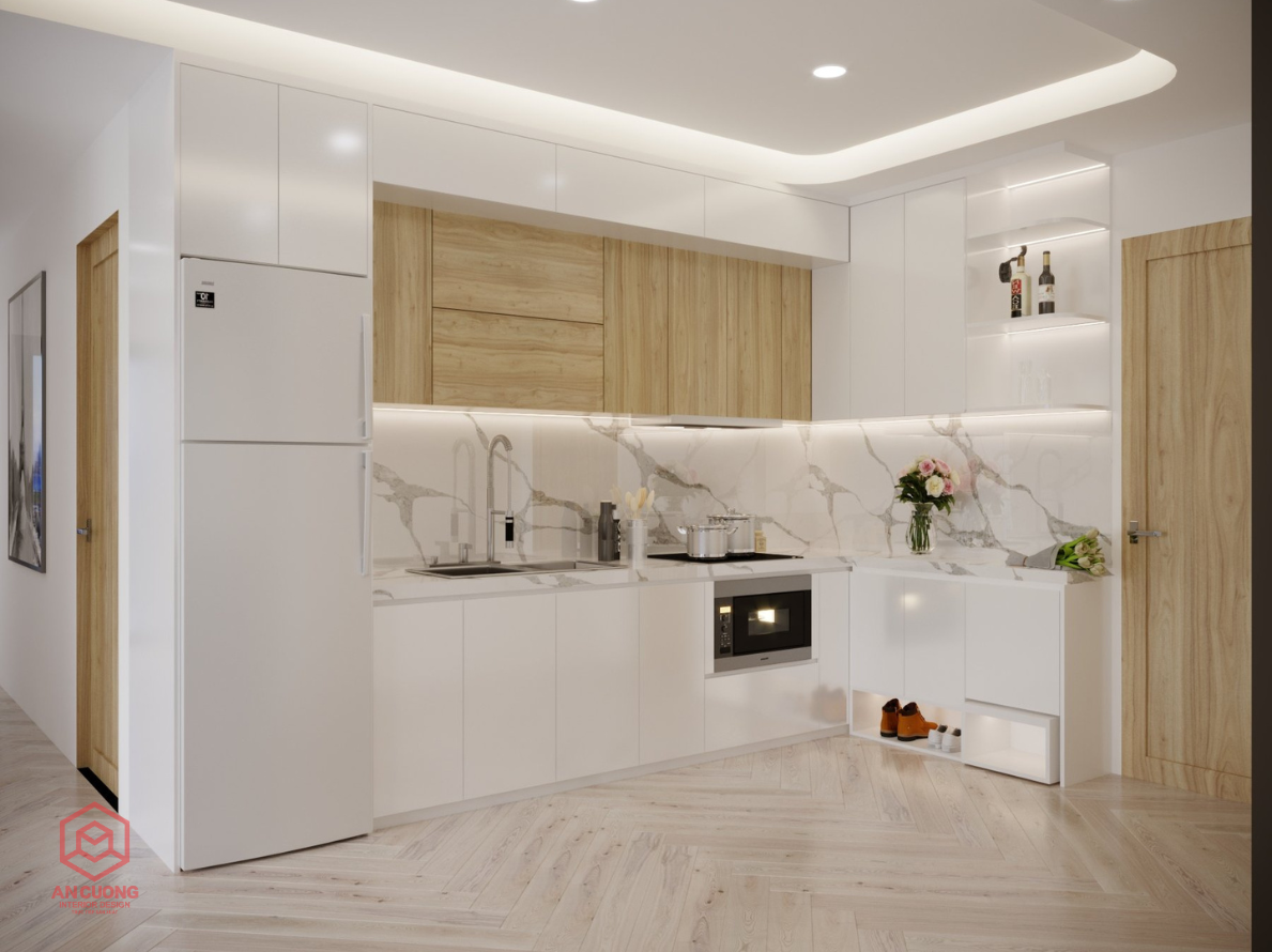 Tủ Bếp Gỗ Công Nghiệp Phủ Acrylic