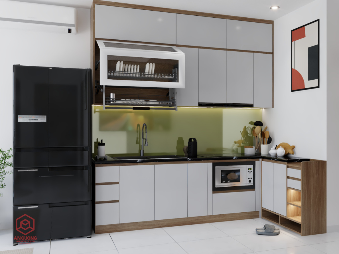 Tủ Bếp Chữ I Đụng Trần
