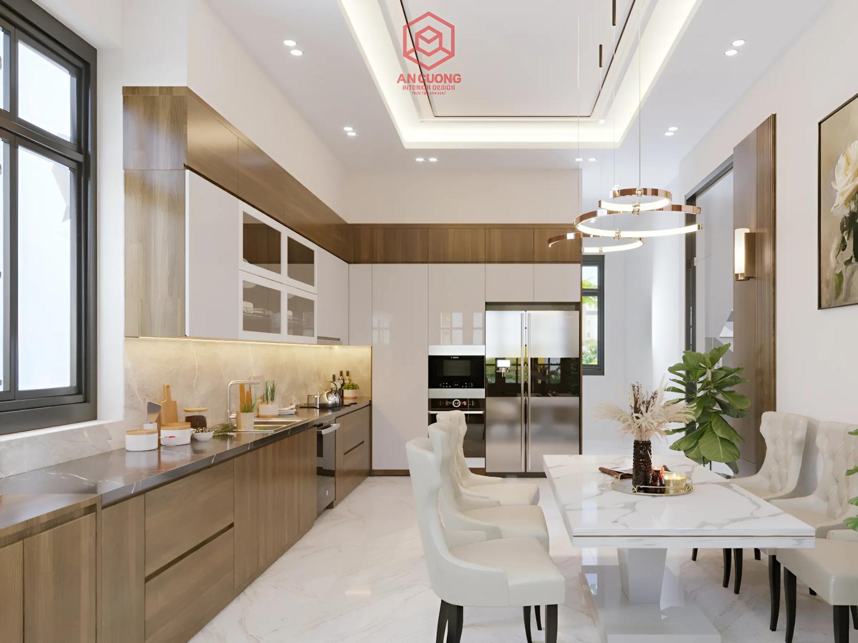Thiết kế phòng bếp nội thất biệt thự anh Dũng tại Yên Mỹ, Hưng Yên