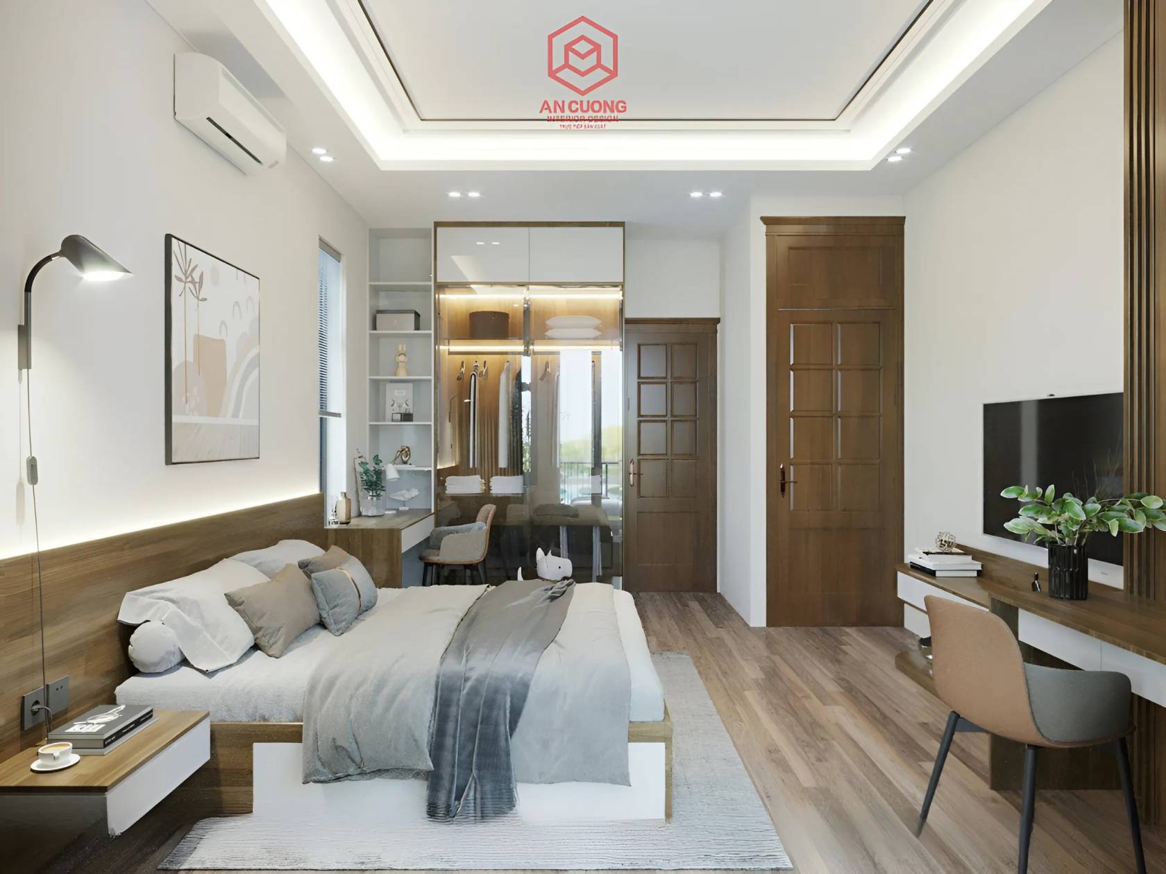 Thiết kế phòng ngủ con nội thất biệt thự anh Dũng tại Yên Mỹ, Hưng Yên