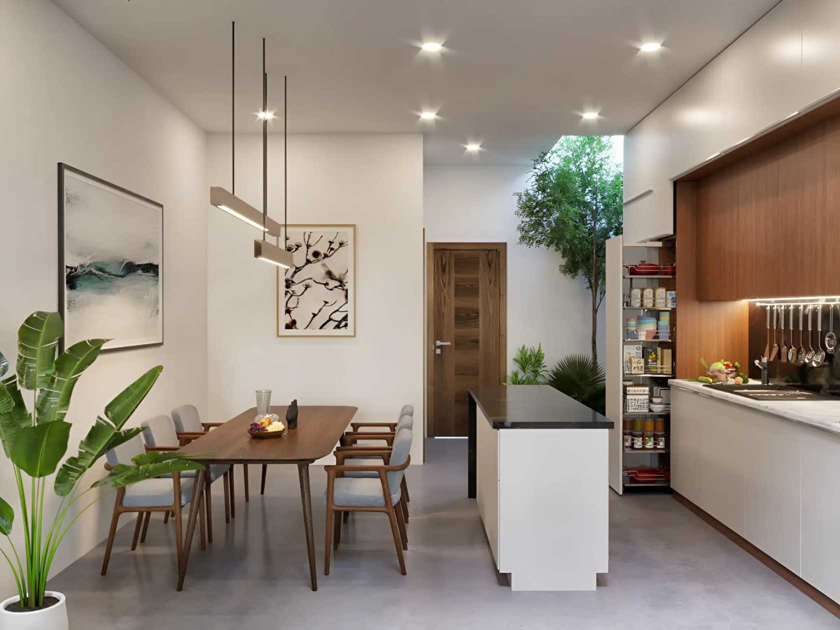 Thiết kế nội thất phòng bếp nhà phố với phong cách Bauhaus 