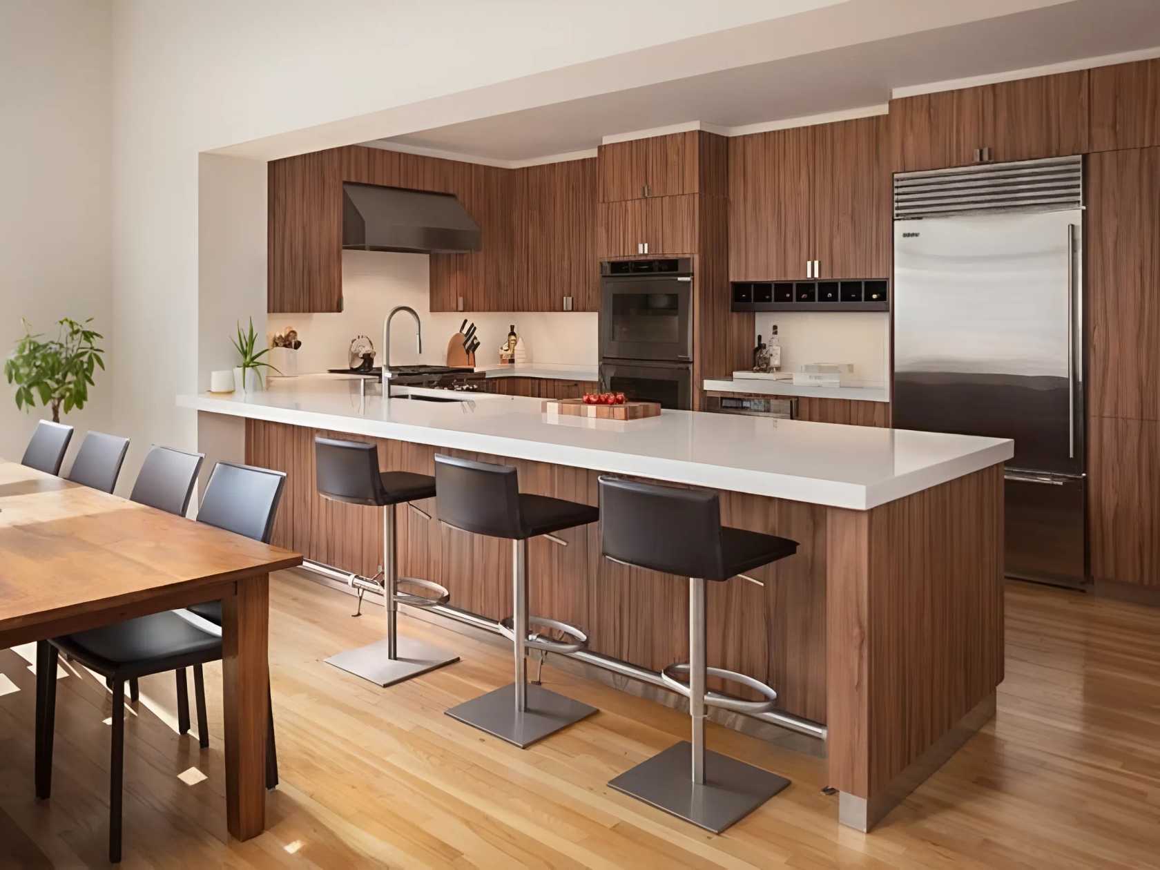 Phong cách Bauhaus trong nội thất nhà bếp có màu sắc đơn giản
