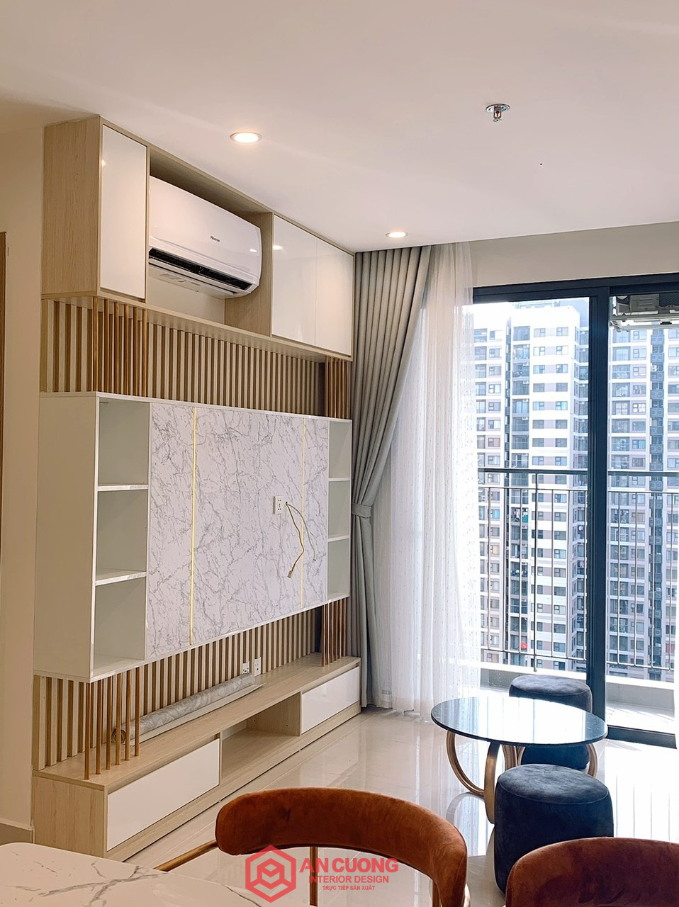Thiết kế nội thất chung cư 1 phòng ngủ do Nội thất An Cường thi công