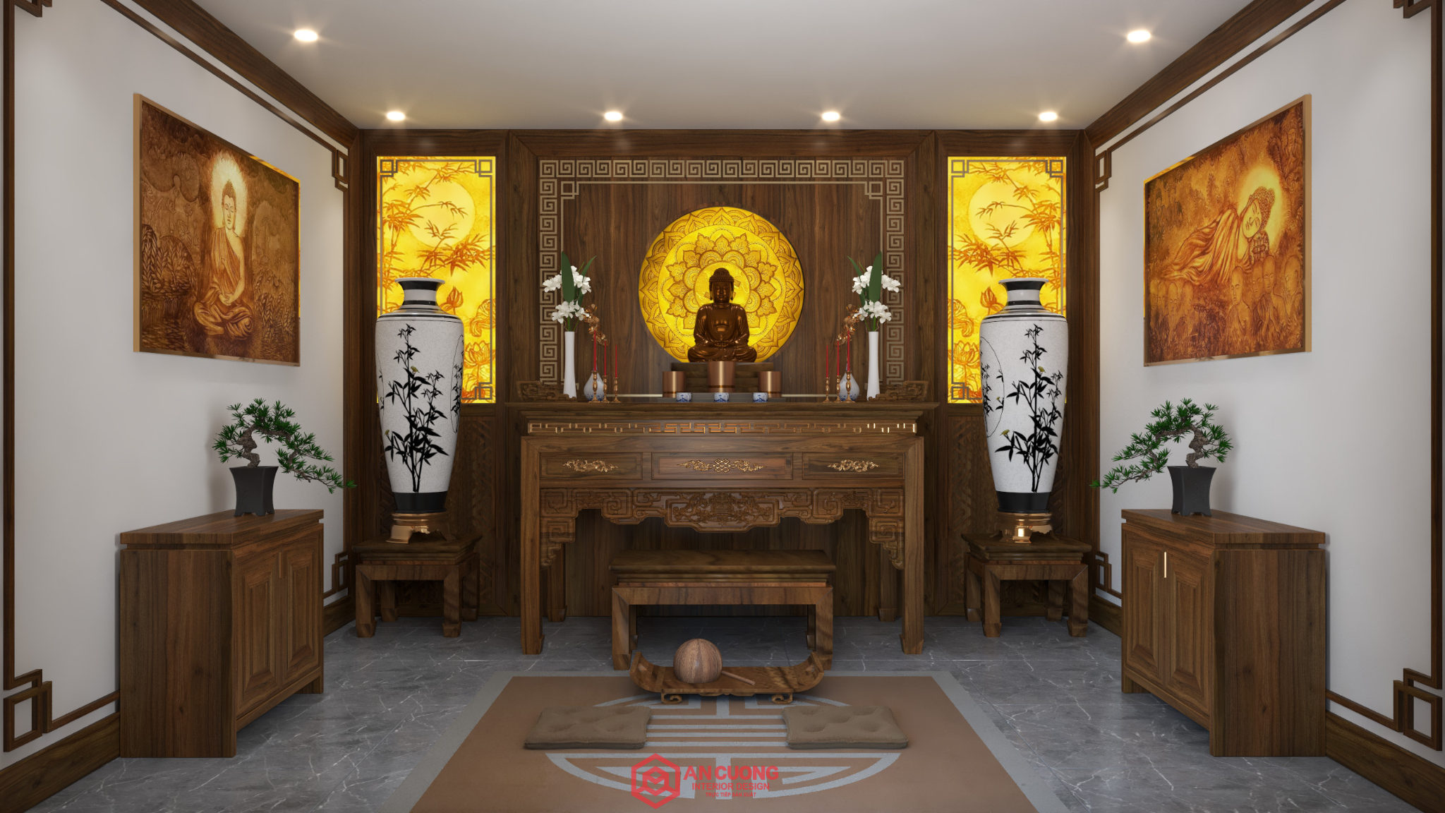 Thiết kế phòng thờ nhà phố