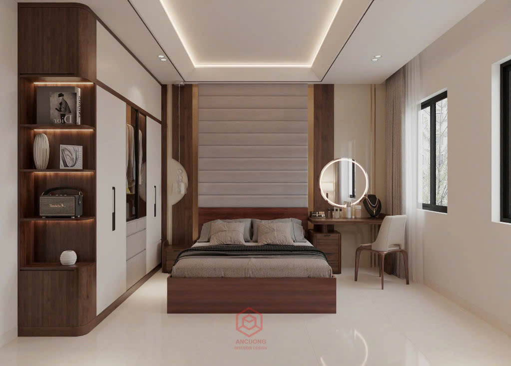 Thiết kế nội thất phòng ngủ biệt thự do Nội thất An Cường thực hiện