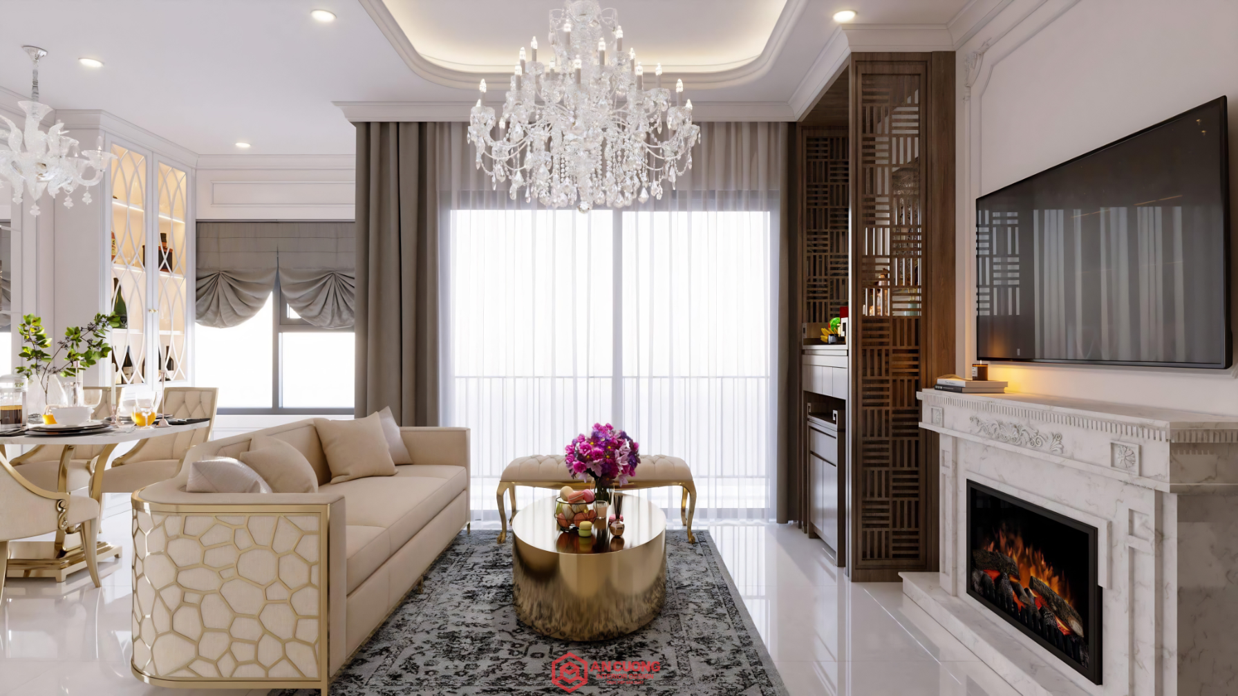 Phòng khách tân cổ điển
