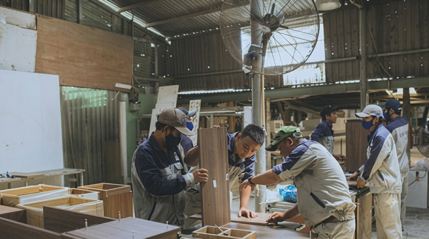 Quy trình sản xuất nội thất gỗ công nghiệp tại nhà máy An Cường