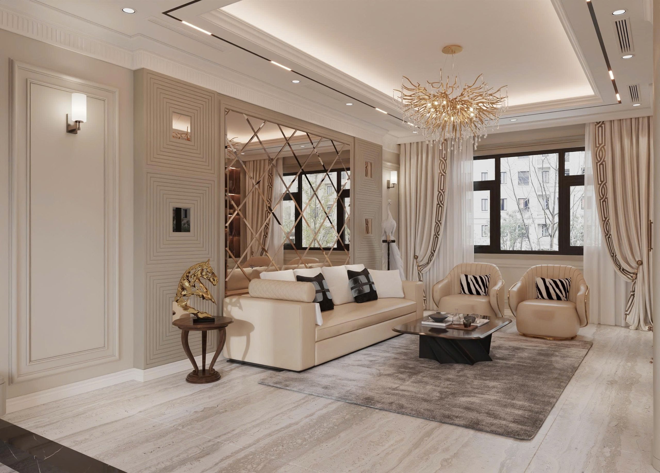 Thiết kế nội thất biệt thự tân cổ điển sang trọng