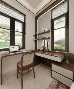 Góc làm việc trong phòng ngủ biệt thự Hưng Yên