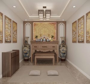 Thiết kế phòng thờ nhà phố Hưng Yên