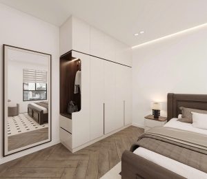 Tủ quần áo kịch trần trong phòng ngủ nhà phố Thường Tín