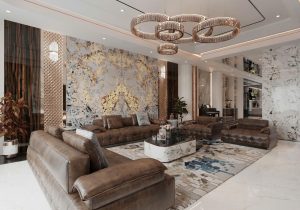 Hệ tủ trưng bày gỗ trong biệt thự Thanh Oai